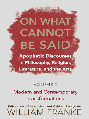 cover image of On What Cannot Be Said